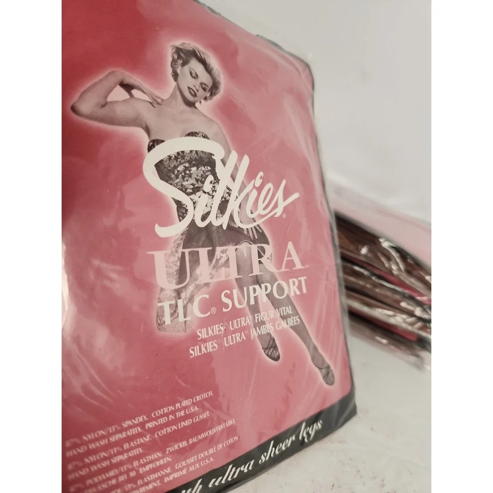 Lot of 5 Vintage Silkies Ultra TLC Support Pantyhose XL Queen 5-Beige 100502